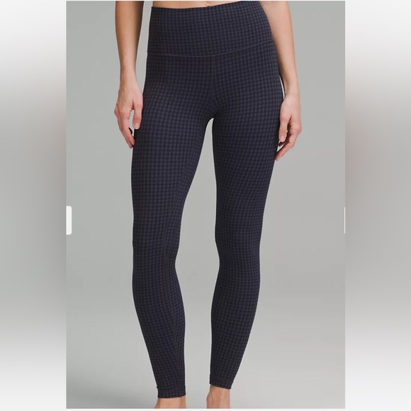 Lululemon lululemon Align High-Rise Pant 25" Micro Houndstooth Blue Multi - Picture 1 of 9